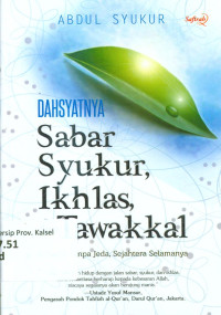 Dahsyatnya Sabar Syukur,Ikhlas,dan Tawakkal